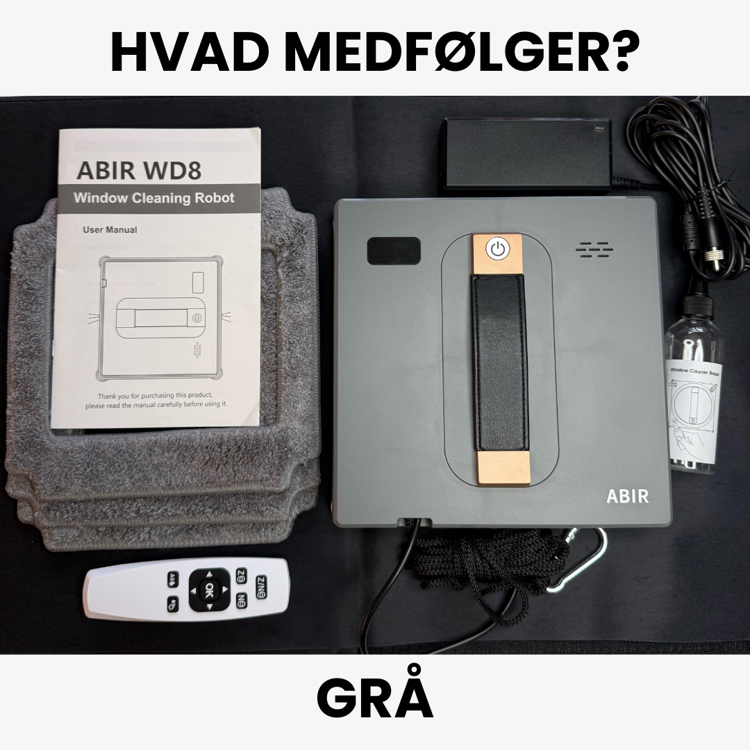 DEMOMODEL: ABIR WD8 - Automatisk Robotvinduespudser. Bemærk: Dette er en demomodel. Ingen fortrydelsesret: Da der er tale om en demovare kan der være brugsspor.